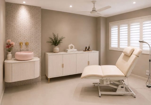 Paramedical tattooing being performed on a client's arm in a private Victoria Point home clinic